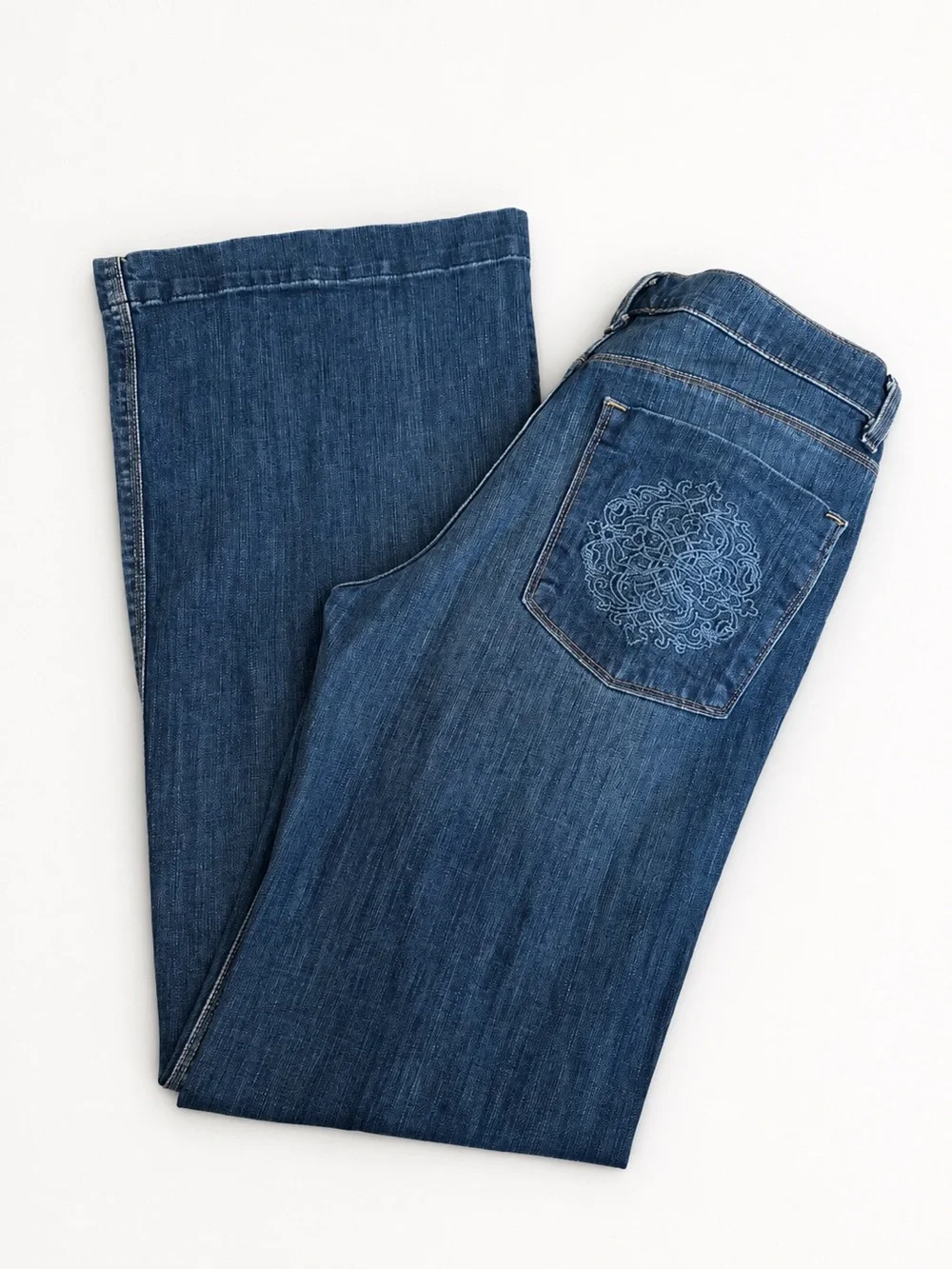 THE LIMITED Embroidered Wide Leg Flare Jeans Women’s Size 12 Y2K Boho